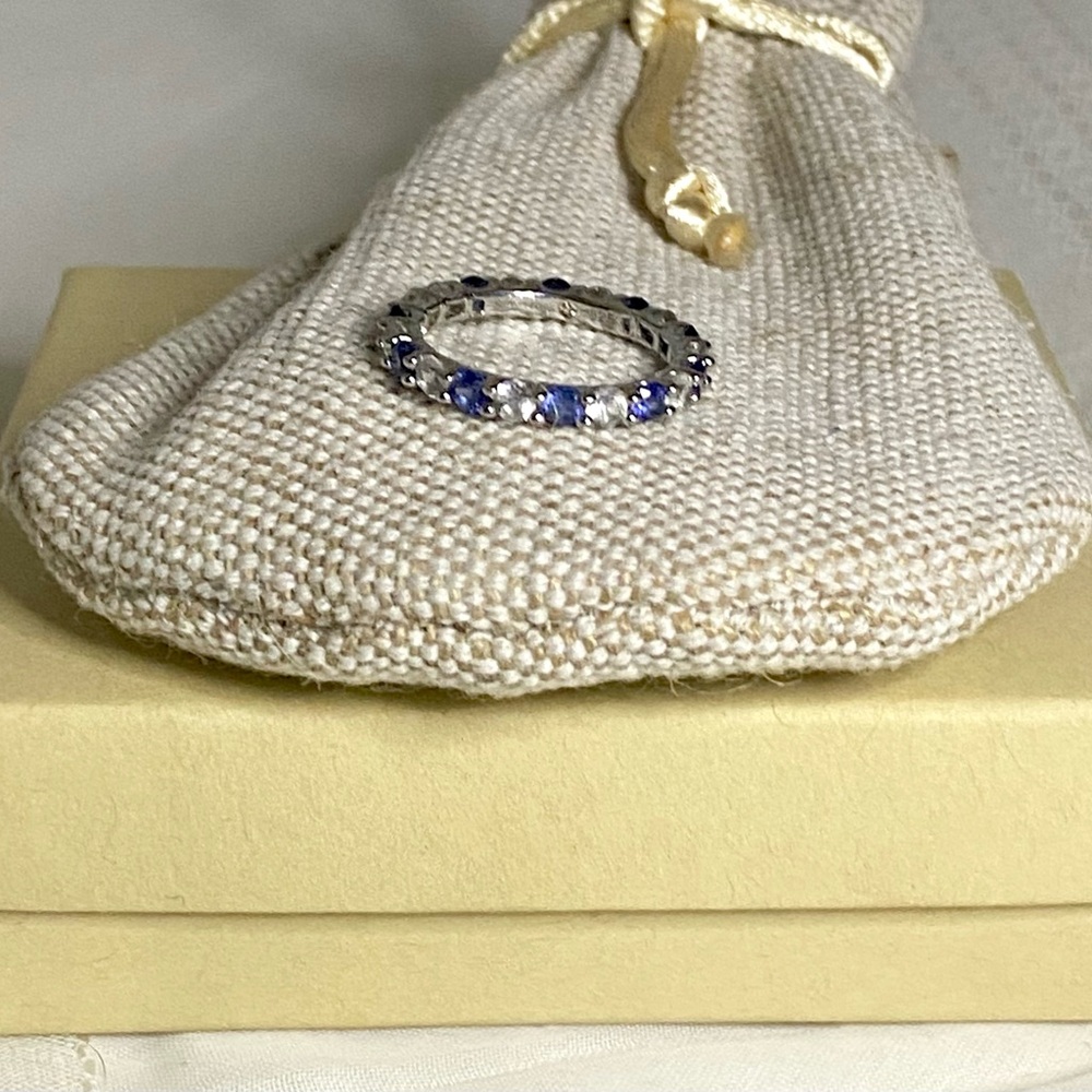 Levian Sapphire Sterling Silver Eternity Band - Picture 8 of 14